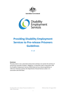 Providing Disability Employment Services to Pre