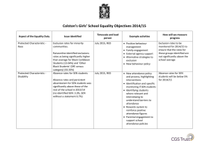 Equality Objectives - Colston`s Girls` School