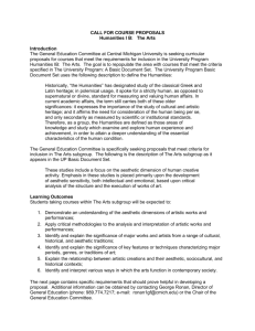 CALL FOR COURSE PROPOSALS Humanities I B: The Arts