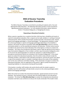 MSD of Decatur Evaluation Procedures