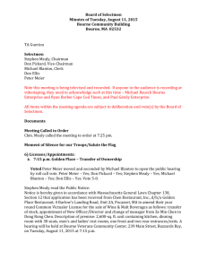 Board of Selectmen Minutes of Tuesday, August 11, 2015 Bourne
