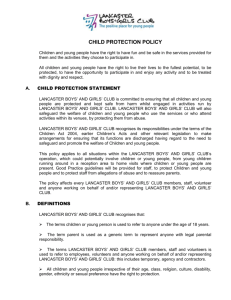 Child Protection Policy - Lancaster Boys and Girls Club