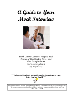 A Guide to Your Mock Interview - Career Services