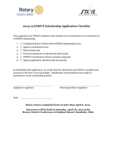 2014/15 Rotary District 6600 STRIVE Scholarship Form