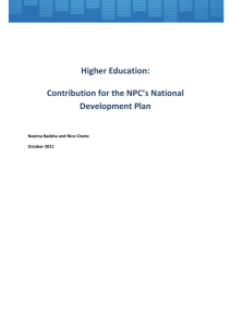 higher education contribution for the npc`s