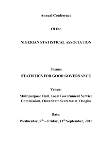 scientific programme - Nigerian Statistical Association