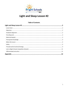 Light and Sleep Lesson #2 - Bright Schools Competition