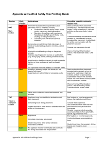 Appendix A: Health & Safety Risk Profiling Guide