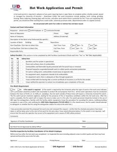Hot Work Application and Permit - University of Houston