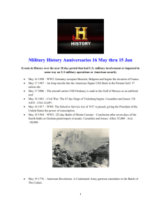 Military History Anniversaries 0516 thru 0615