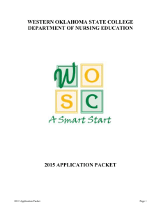 western oklahoma state college department of nursing education