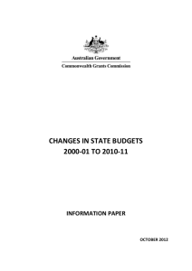 CHANGEs IN STATE BUDGET POSITIONS
