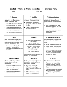 Theme 5-6: Animal Encounters ~ Extension Menu