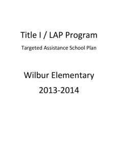 Title I/LAP Targeted Assistance School Plan