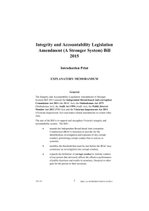 Integrity and Accountability Legislation Amendment (A Stronger