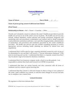 Consent Form - Central Oklahoma Family Medical Center