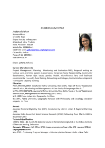 CURRICULUM VITAE Jyotsna Mohan Home Address 5/16 JAC