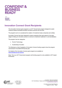 Innovation Connect Grant Recipients  (Updated