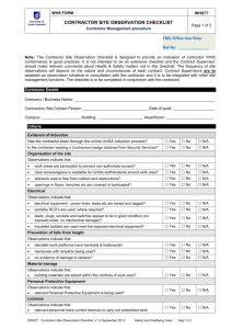 WHS77 Contractor site observation checklist