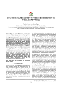 Quantum Cryptography with Key distribution in wireless