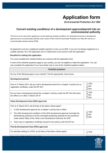 Application to convert existing conditions of a development approval