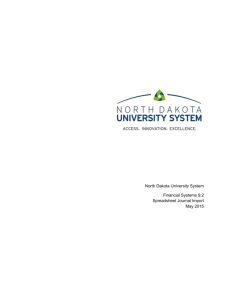 Import Journals - NDUS CTS - North Dakota University System