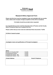 Ethics Approval Form