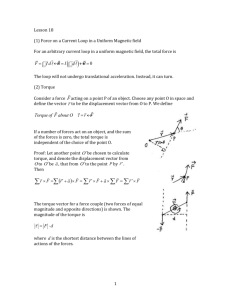 Lesson 18 (1) Force on a Current Loop in a Uniform Magnetic field