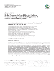 Review Article Herbal Therapies for Type 2 Diabetes Mellitus