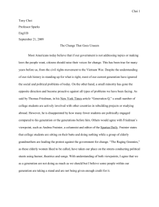 Sample Student Essay, revision assignment