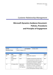 CRM guidance document on policies, procedures and principles of