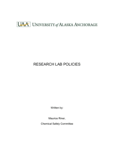 Research Lab Policies - University of Alaska Anchorage