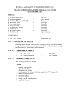 minutes of the council meeting held on 27th march 2014