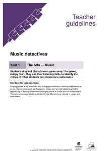 Year 1 The Arts - Music assessment teacher guidelines | Music