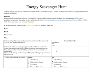 Energy Scavenger Hunt To bring attention to energy and to help