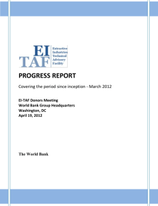 EI-TAF Donors Meeting World Bank Group Headquarters