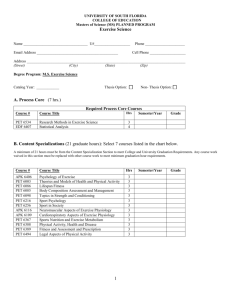 M.S. Exercise Science - College of Education