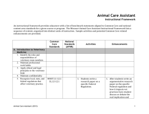 Animal Care Assistant Instructional Framework