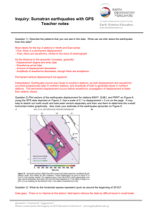 Inquiry: Sumatran earthquakes with GPS Teacher notes