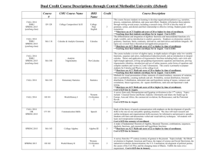 Dual Credit Course Description Chart 14-15