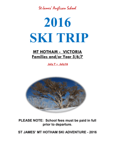 Ski Trip Brochure 2016 - St James` Anglican School