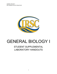 Lab Activities - IRSC Biology Department