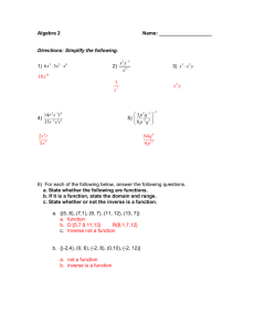 Algebra 2 Quiz