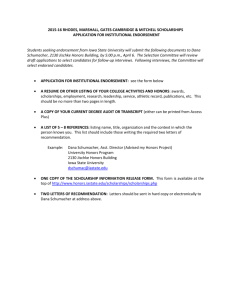 Application for Endorsement - Iowa State University Honors Program