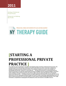 Starting a Professional Private Practice