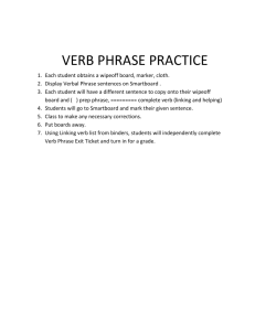 Verb Phrase Practice to-do