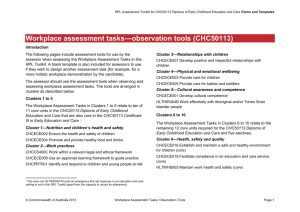 Workplace assessment tasks*observation tools (CHC50113)