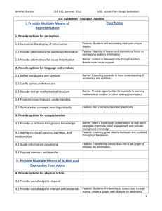 UDL Guidelines - Educator Checklist