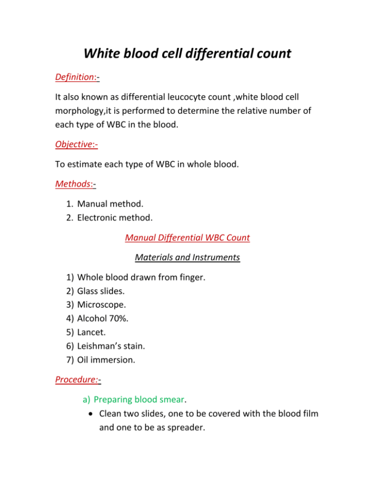 White Blood Cell Differential Count