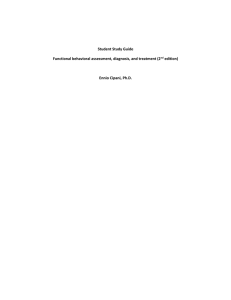 Student Study Guide Functional behavioral assessment, diagnosis